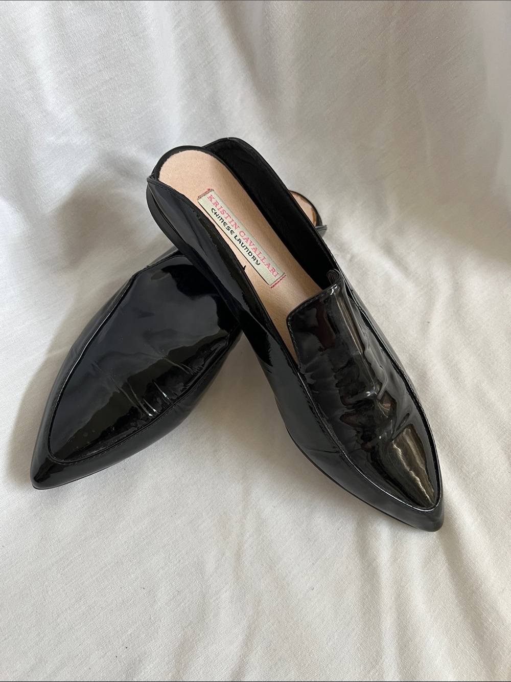 Chinese Laundry Kristin Cavallari Black Patent Pointed Slip-On Loafers